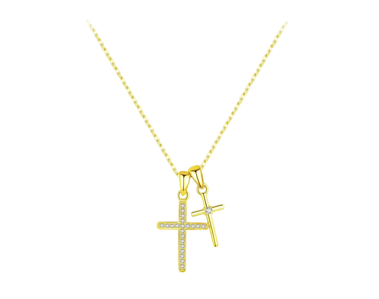 Dual Faith Cross Necklace