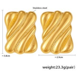 Golden Waves Statement Earrings