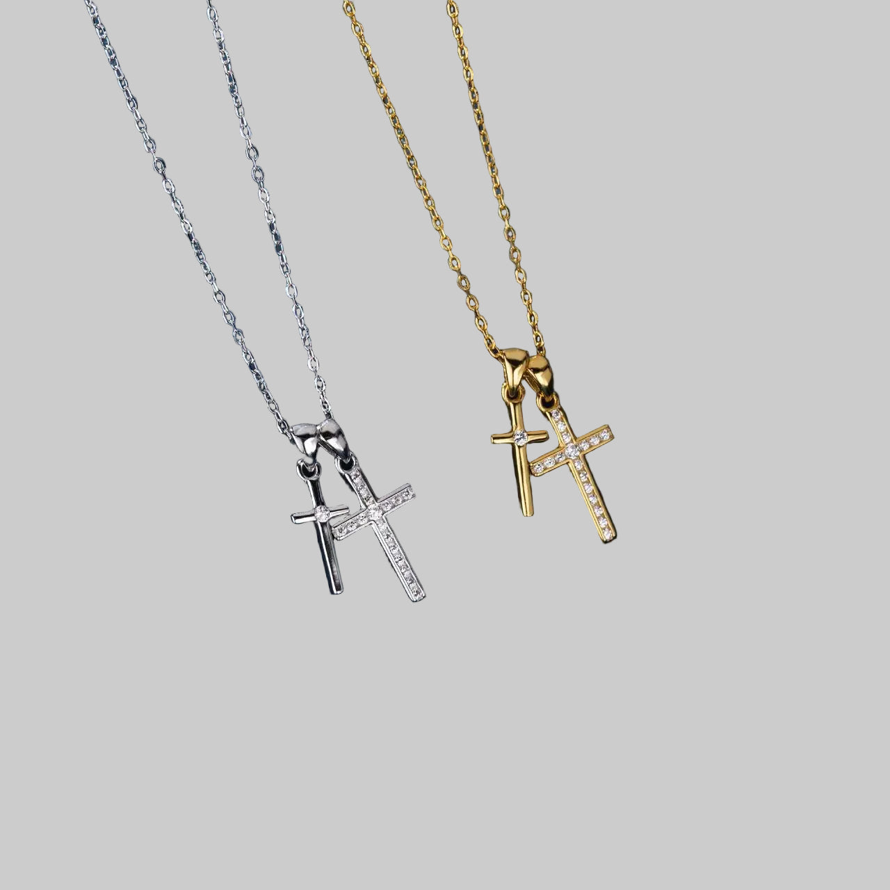 Dual Faith Cross Necklace